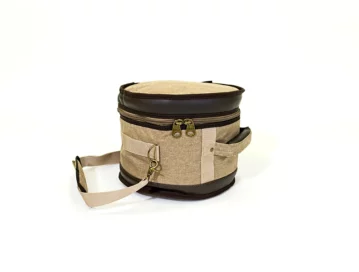 Barton 10X7, Tom Tom Drum Bag - 600D with Faux Leather Trim, Color - Tawny Brown