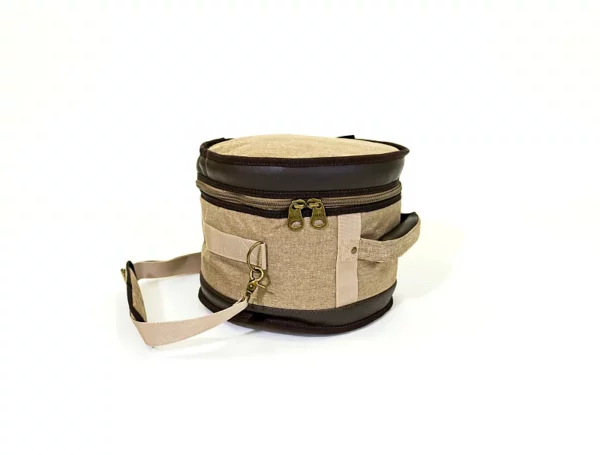 Barton 10X7, Tom Tom Drum Bag - 600D with Faux Leather Trim, Color - Tawny Brown