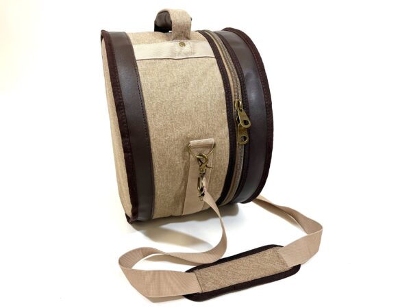 Barton 12X8, Tom Tom Drum Bag - 600D with Faux Leather Trim, Color - Tawny Brown - Image 2