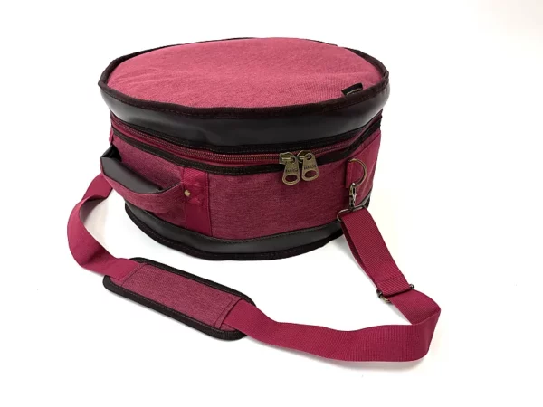Barton 14X10, Tom Tom Drum Bag - 600D with Faux Leather Trim, Color - Mulberry Truffle