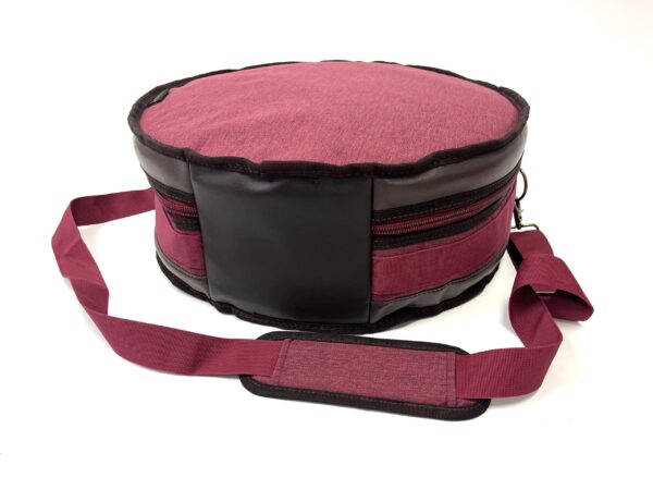 Barton 14X8, Snare Drum Bag - 600D with Faux Leather Trim, Color - Mulberry Truffle - Image 2