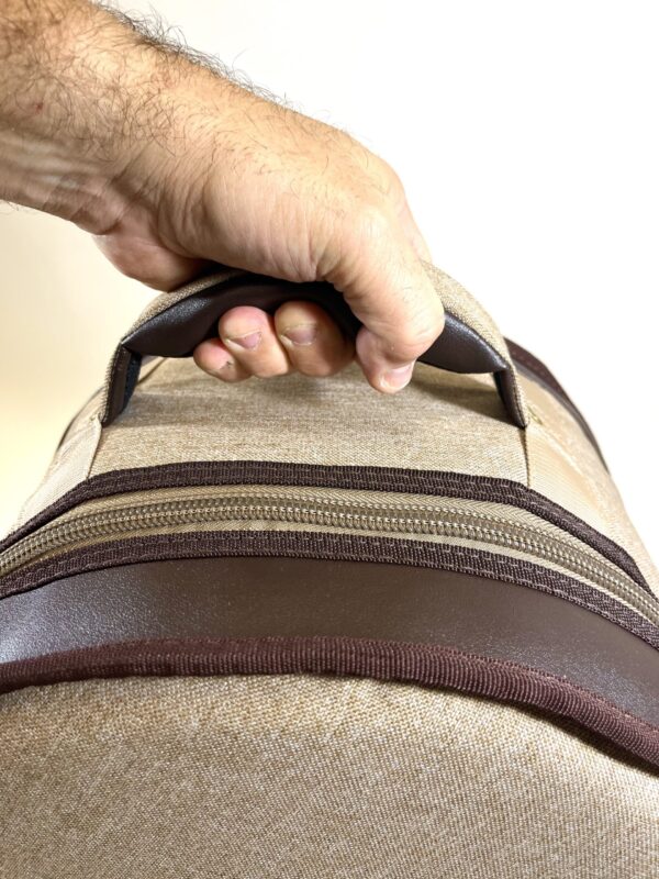 Barton 10X7, Tom Tom Drum Bag - 600D with Faux Leather Trim, Color - Tawny Brown - Image 2