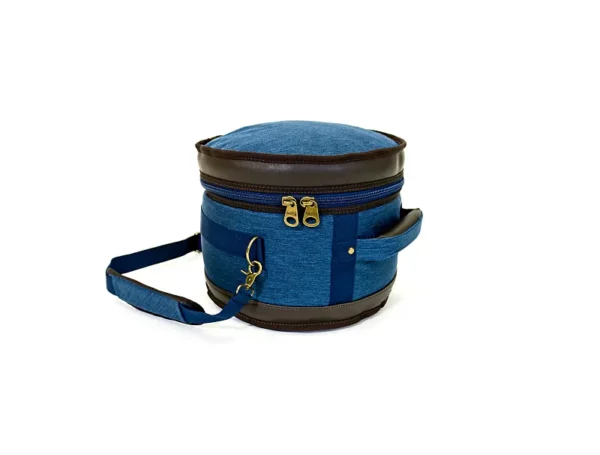 Barton 13X9, Tom Tom Drum Bag - 600D with Faux Leather Trim, Color - Blue Oxford