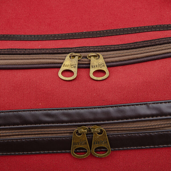 Barton 32"X10"X16" Battle Bag 600D Faux Leather Trim– Brick Red - Image 2
