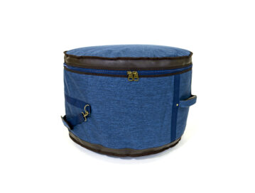 Barton 24X14, Bass Drum Bag - 600D with Faux Leather Trim, Color - Blue Oxford
