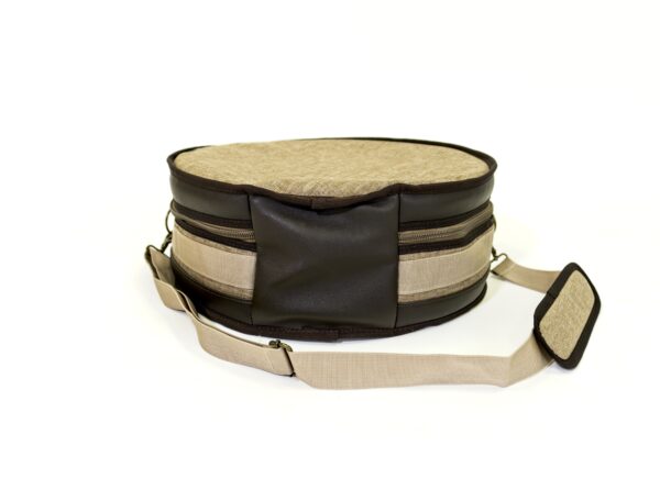 Barton 14X5, Snare Drum Bag - 600D with Faux Leather Trim, Color -Tawny Brown - Image 10