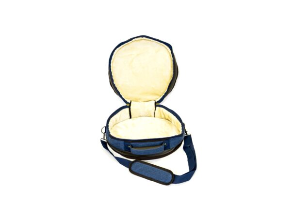 Barton 14X5, Snare Drum Bag - 600D with Faux Leather Trim, Color -Blue Oxford - Image 2