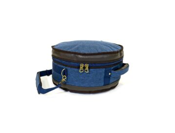 Barton 14X6.5, Snare Drum Bag - 600D with Faux Leather Trim, Color - Blue Oxford