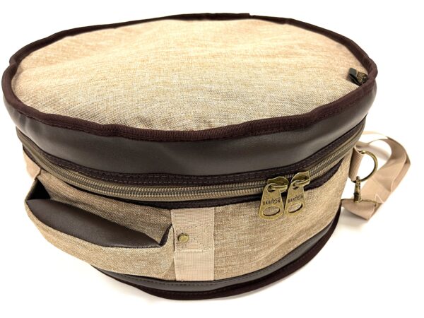 Barton 14X6.5, Snare Drum Bag - 600D with Faux Leather Trim, Color - Tawny Brown