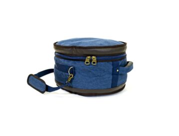 Barton 14X8, Snare Drum Bag - 600D with Faux Leather Trim, Color - Blue Oxford