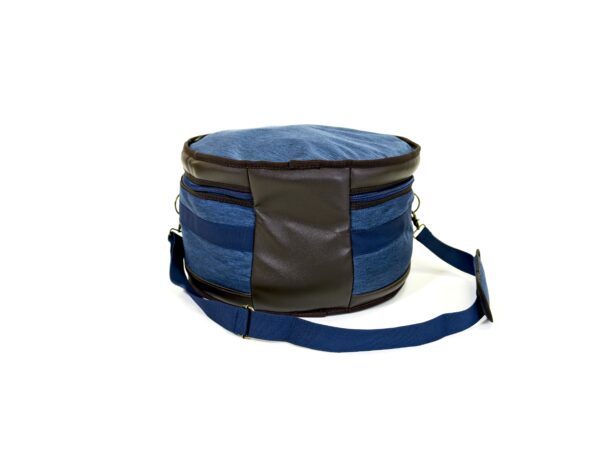 Barton 14X8, Snare Drum Bag - 600D with Faux Leather Trim, Color - Blue Oxford - Image 2