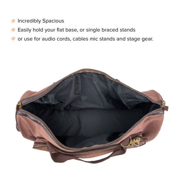 Barton 32"X10"X16" Battle Bag 600D Faux Leather Trim– Dark Brown - Image 4