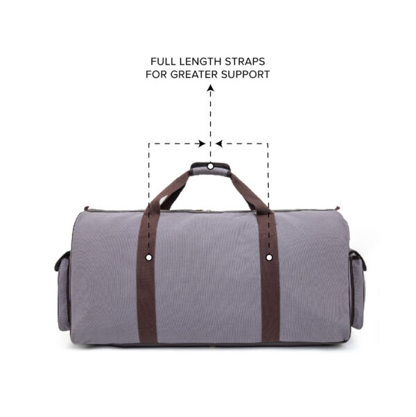 Barton 48"X10"X16" Battle Bag 600D Faux Leather Trim– Flint Gray - Image 2