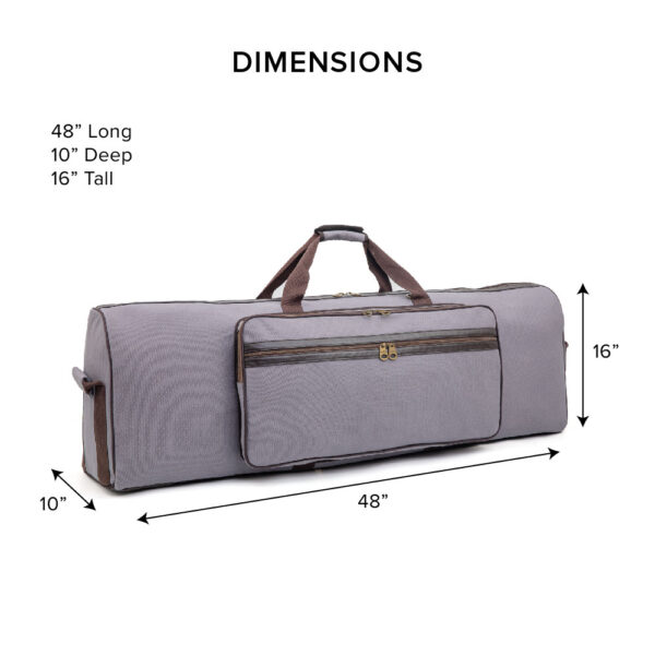 Barton 48"X10"X16" Battle Bag 600D Faux Leather Trim– Flint Gray - Image 5