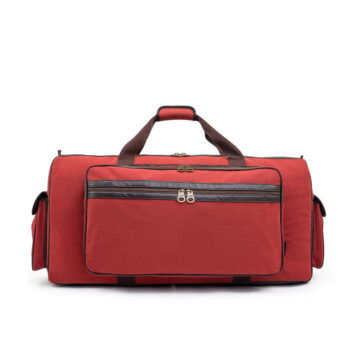 Barton 32"X10"X16" Battle Bag 600D Faux Leather Trim– Brick Red